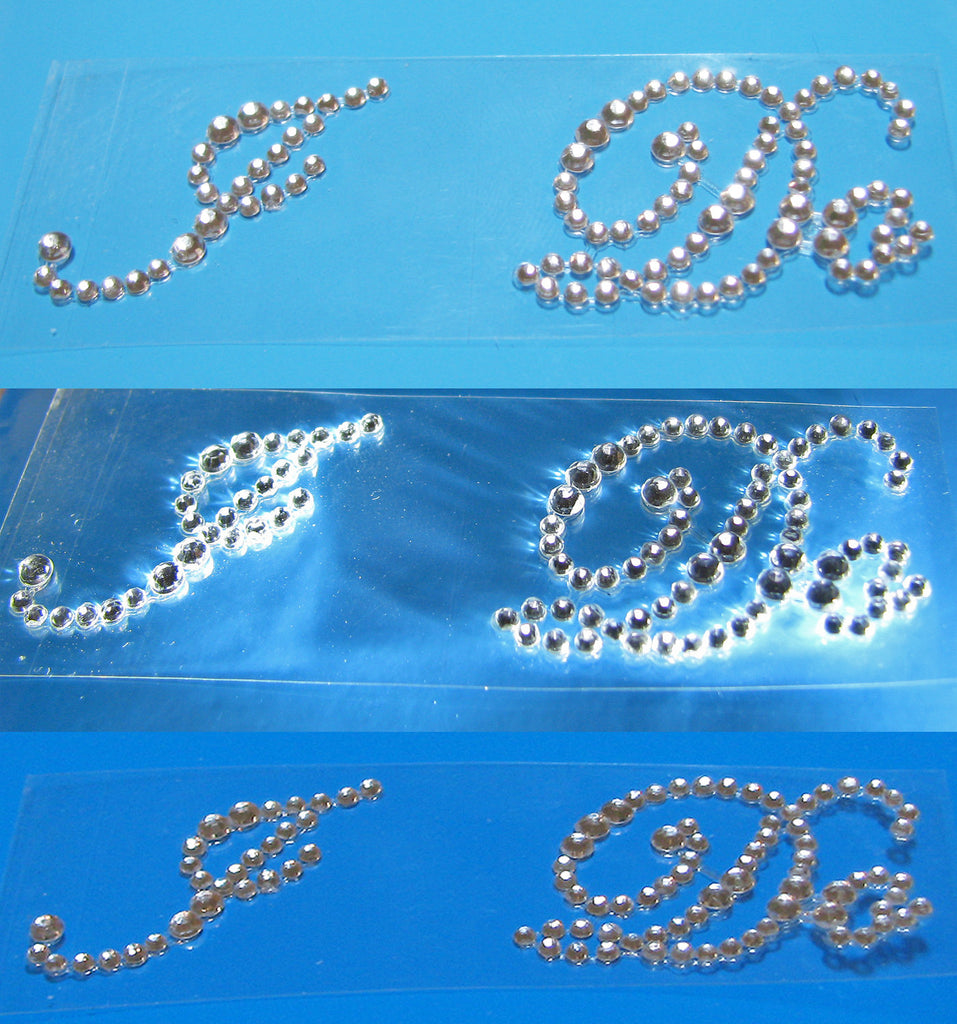 Different shades of blue for "I Do" rhinestone sole sticker