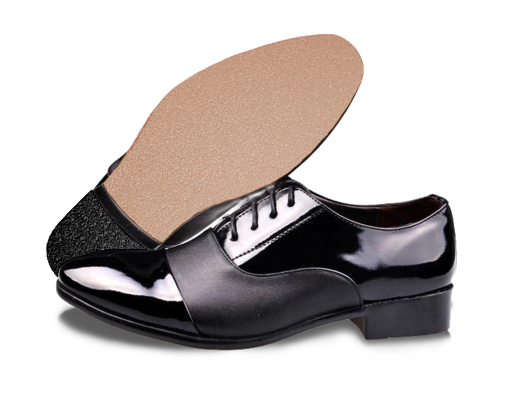 Mens dress shoe with clear protector 
